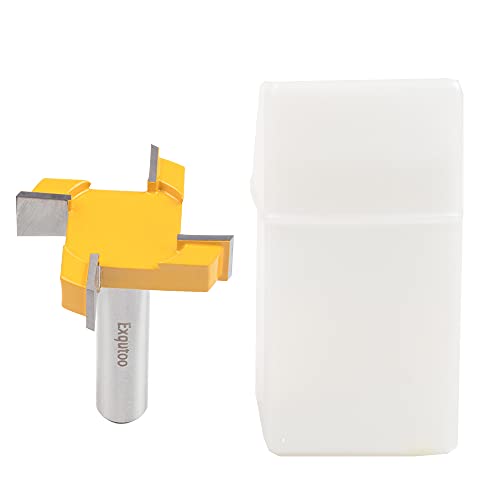 Exqutoo CNC Spoilboard Surfacing Router Bit 1/2 Inch Shank Durable Carbide Tipped Slab Flattening Router Bit Carbide Planer Router Bits Wood Milling Exqutoo