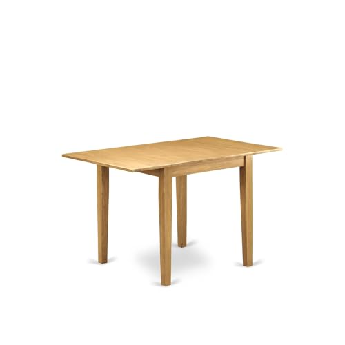 East West Furniture Norden Dining Rectangle Wooden Table Top with Dropleaf & Stylish Legs, 30x48 Inch, NDT-OAK-T - WoodArtSupply