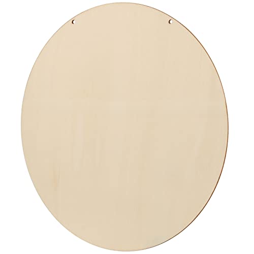 KEILEOHO 10 PCS 12 Inch Wood Circles Rounds with Holes, Unfinished Wood Rounds, Blank Round Wood Circles for Ornaments, Wooden Plaque Disc Cutouts KEILEOHO