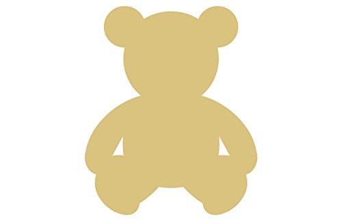 Teddy Bear Cutout Unfinished Wood Nursery Decor Kids Room Kids Party MDF Shaped Canvas Style 1 Diverse Woodworking