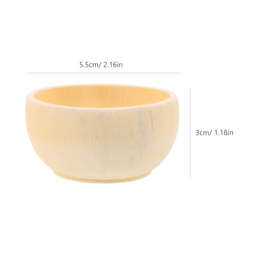 NUOBESTY Wood Unpainted Crafts Bowls Unpainted Wood Figures s s s s Miniature Wood Bowl Wooden Sorting Bowls