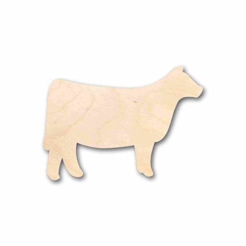 Unfinished Wood Cow Calf Silhouette - Craft- up to 24" DIY 4" / 1/2"
