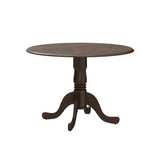 East West Furniture DLT-AWA-TP Dublin Dining Room Table - a Round Solid Wood Table Top with Dropleaf & Pedestal Base, 42x42 Inch, Walnut East West Furniture
