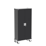 Aobabo Metal Garage Storage Cabinet with Wheels,72In High Lockable Steel Storage Cabinet for Garage Home Office Storage, Black Required-Assembly Aobabo