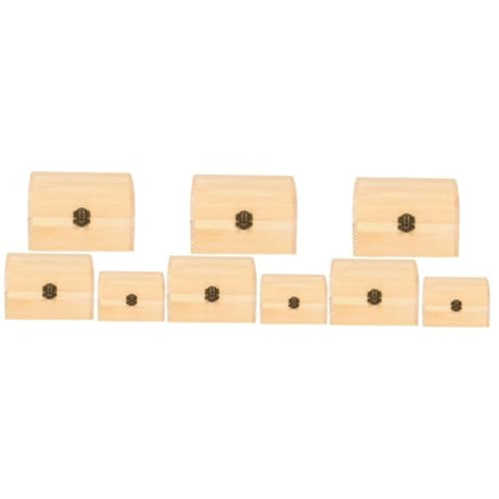 ARTIBETTER 9 pcs wooden box DIY wooden craft storage jewelry organizer tray strawberry decor unfinished wooden jewelry case handmade gifts wood gifts ARTIBETTER