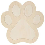 14 Inch Paw Print Wood Shape Unfinished DIY Cutout Craft Projects Home School Parties onlinepartycenter