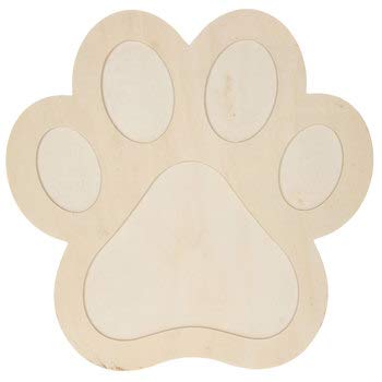 14 Inch Paw Print Wood Shape Unfinished DIY Cutout Craft Projects Home School Parties - WoodArtSupply