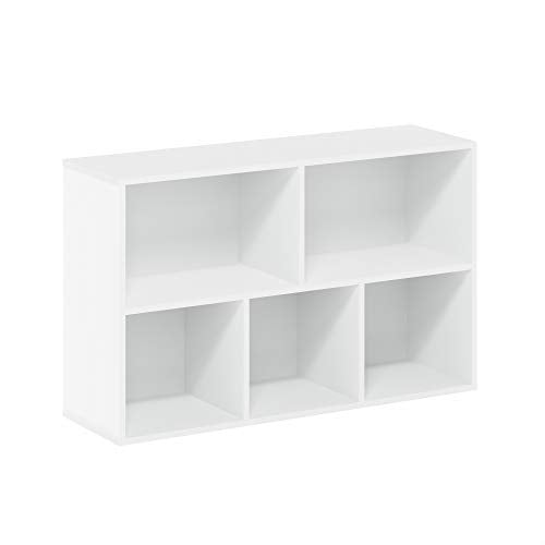 Furinno Luder Bookcase / Book / Storage , 5-Cube, White Furinno