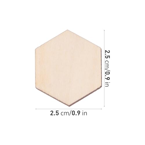 MAGICLULU 100pcs 25MM Unfinished Hexagon Wood Slices Wooden Unpainted Hexagon Blocks Blank Hexagon Wood Cutouts for DIY Crafts Home Decoration MAGICLULU