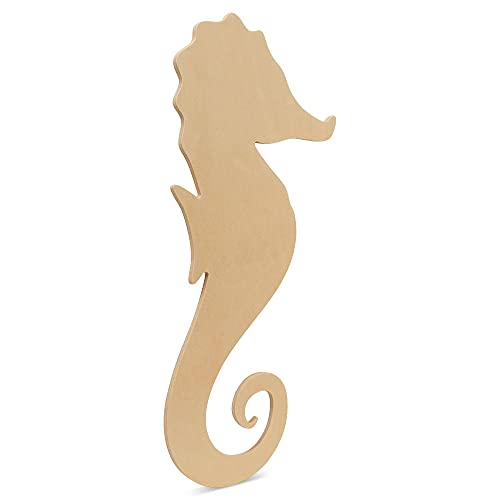 Unfinished Wooden Seahorse Cutout, 16", Pack of 1 Wooden Shapes for Crafts and Summer & Nautical Decor and Crafting, by Woodpeckers - WoodArtSupply