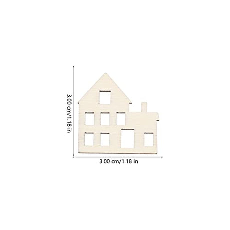 ABOOFAN Crafts Woodsy Decor Unfinished Wood Cutouts House Shaped Wooden Discs Slices Embellishments Party Decorations for Holiday Crafts DIY Projects ABOOFAN