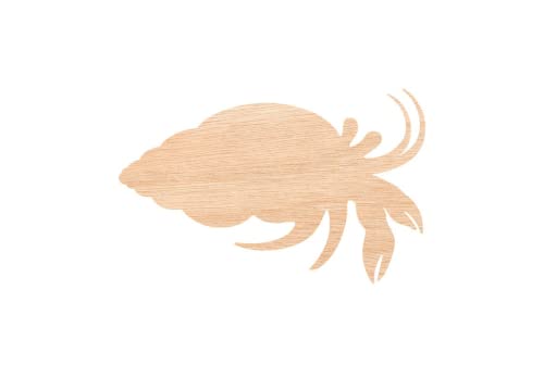 Unfinished Wood for Crafts - Wooden Hermit Crab Shell Shape - Ocean - Beach - Nursery - Craft - Various Size, 1/4 Inch Thichness,1 Pcs - WoodArtSupply