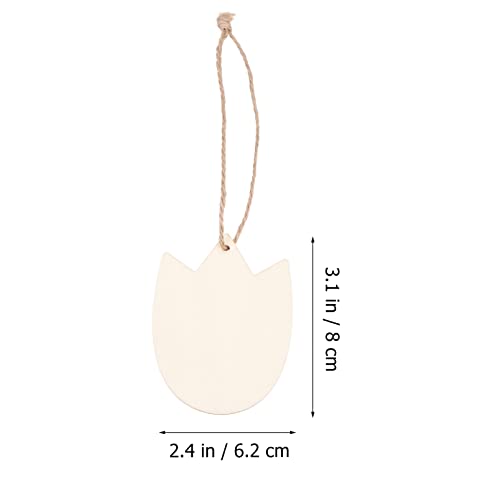 20Pcs Unfinished Wooden Cutouts Tulip Flower Wooden Slices DIY Wooden Embellishment Blank Wood Pieces for DIY Arts Crafts Wedding Decorations VOSAREA