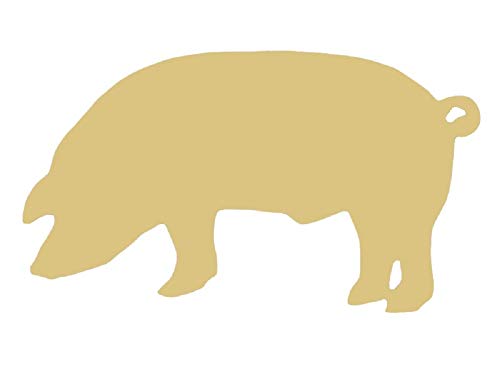 Pig Cutout Unfinished Wood Farm Bacon Hog Livestock Ranch Western MDF Shape Canvas Style 2 Diverse Woodworking
