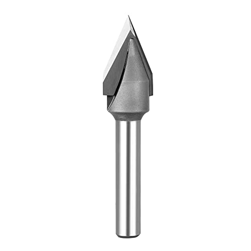 SpeTool 45 Degree V Groove Router Bit Carbide Tip V Bit with 1/4 Shank 1/2 Inch Cutting Diameter CNC Woodworking Engraving Carving Bits SpeTool