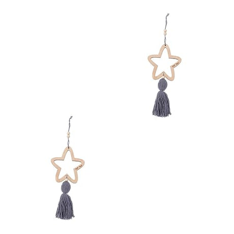 PartyKindom 2pcs Unfinished Wood Stars Baby Room Hanging Ornament Star Ornament Nursery Star Decor Ceiling Decor PartyKindom