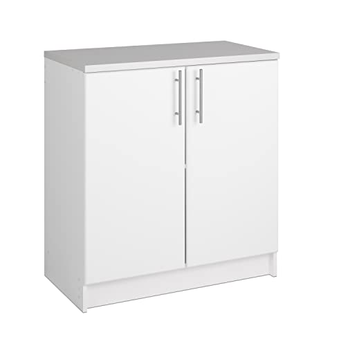 Prepac Elite Functional 4-Piece Garage Cabinets and Storage System Set F, Simplistic Garage Closet Shop Cabinets 16" D x 64" W x 89" H, White,