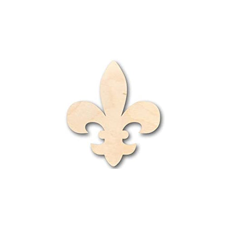 Unfinished Wood Fleur di Lis Shape - Saint's Football - France - Craft - up to 24" DIY 8" / 1/4" 24 Hour Crafts