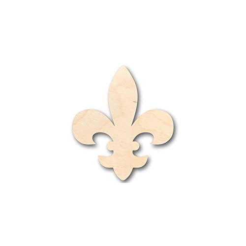 Unfinished Wood Fleur di Lis Shape - Saint's Football - France - Craft - up to 24" DIY 8" / 1/4" 24 Hour Crafts