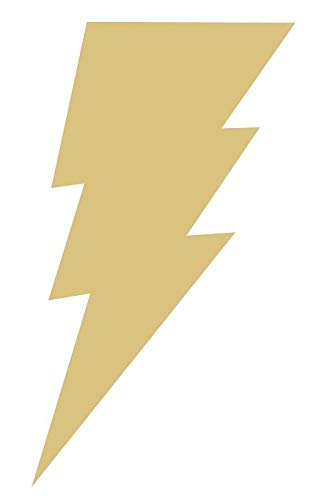 Lightning Bolt Cutout Unfinished Wood Home Decor Seasonal Decor Thunder Storm Rainy Day Craft MDF Shaped Canvas Style 1 (24") - WoodArtSupply