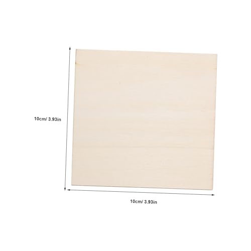 TEHAUX 20pcs Hollow Out Craft Cutout Natural Wooden Pieces Manual Label Blank Wood Crafts Wood Carving Square TEHAUX