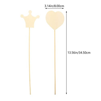 Toyvian Craft Supplies 12PCS Princess Fairy Wands Kit, Wooden Fairy Wands, Unfinished Wooden DIY Fairy Sticks Crafts Adorable Moon Wand for Girls