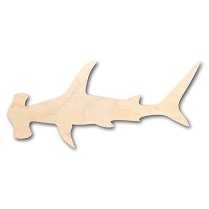 Unfinished Wood Hammerhead Shape - Ocean - Craft - up to 24" DIY 7" / 1/2" - WoodArtSupply