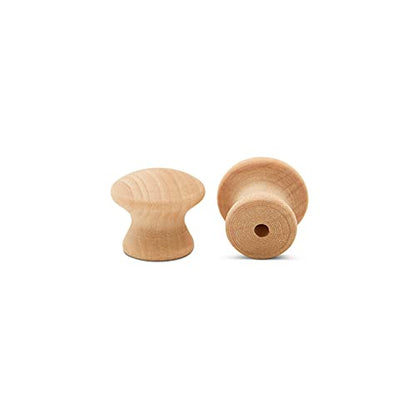 Woodpeckers End Grain Wood Knobs 3/4-inch, Pack of 25 Unfinished Small Wooden Knobs for Cabinets, Dressers, Drawer Pull Knobs, Furniture Replacement