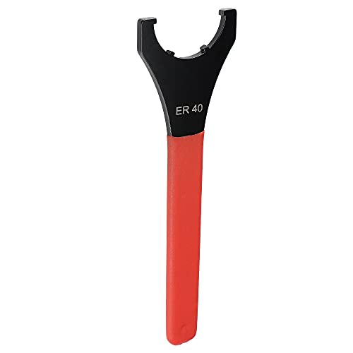 uxcell Collet Chuck Wrench Spanner for ER40UM Clamping Nut CNC Milling Lathe Chuck Holder Tool with Red Non-slip Handle