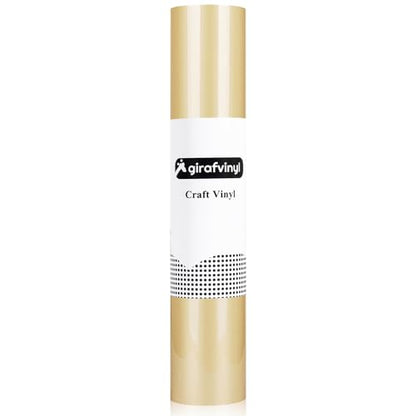 GIRAFVINYL Champagne Gold Heat Transfer Vinyl for cricut 12'' x5 FT Champagne Gold HTV Iron on Vinyl for T-Shirts, Hats, Clothing,Compatible with - WoodArtSupply