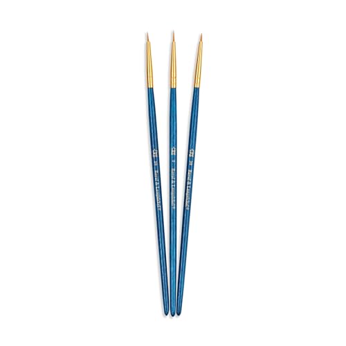 Royal & Langnickel Royal Zip N' Close Gold Taklon Detail 3-Piece Brush Set (RSET-9109) - WoodArtSupply