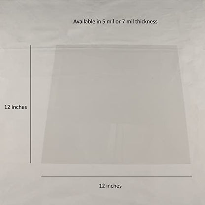 12 Sheets | 7 mil Clear Mylar | 12 x 12 inch | Blank Stencil Making Sheet | for Cricut, Silhouette, Gyro-Cut Tool - WoodArtSupply