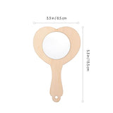Sewroro 10pcs Small Wooden Mirror Childrens Arts Mirror Princess Mirror Unfinished Cosmetic Mirror Hand Held Vanity Mirror DIY Makeup Mirror Kids Kid Sewroro