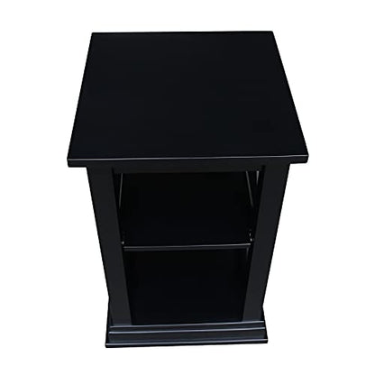 IC International Concepts International Concepts Hampton Accent Shelves Table, Black - WoodArtSupply