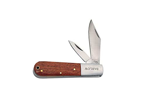 SZCO Supplies Rite Edge : 4” Wood Handle Dual Blade Barlow Knife, Brown (210601) SZCO Supplies