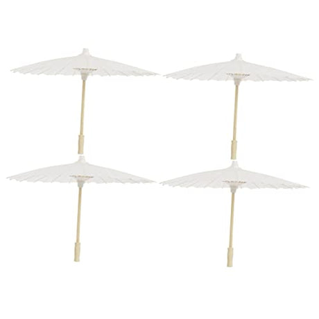 COHEALI 4 Pcs Graffiti Umbrella Unfinished Umbrella Bride Lace Parasol White Parasols Bulk Diy Drawing Umbrella Wedding Decoration Diy Art Craft COHEALI