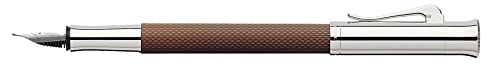 FABER-CASTELL 146522 Faber Castel Fountain Pen, EF, Fine Point, Guilloche, Cognac, Dual Use, Genuine Imported Graf von Faber-Castell