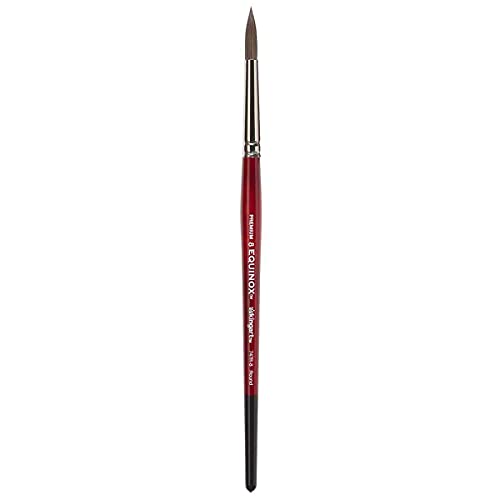 KINGART 1060D Premium 3 Pc. Equinox 747R Series Round Watercolor Artist Brush Set, Soft Synthetic Black Kazan Squirrel, Rounds Size 4, 8, 12, Short KINGART