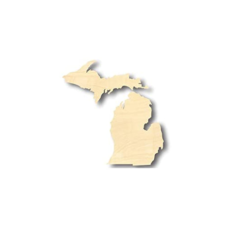 Unfinished Wood Michigan Shape (2 Pieces) - State - Craft - up to 24" DIY 24" / 1/4" 24 Hour Crafts