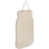 Blank Mason Jar Unfinished Wood Hanging Wall Decor Sign - 15.69 x 9.56 Inches Woodpile Fun!