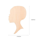 SEWACC 10pcs Painting Wood Chips Wooden Template Head Woman Silhouette Wood Head African Girl Wooden Slices Wood Cutout DIY Wood Cutout Crafts Wood SEWACC
