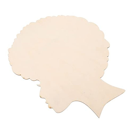 EXCEART Mother's Day Wood Chips Head Wooden Wreath Unfinished Wood Cutouts Girl Presents Mother and Son Gifts African Girl Wooden Cutouts Lady Gifts EXCEART