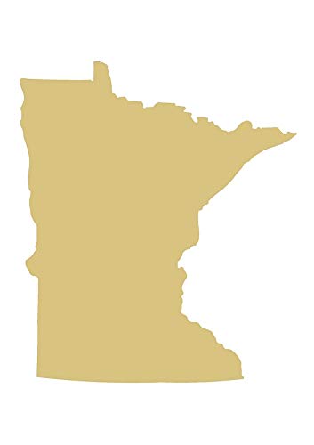 States Cutout Unfinished Wood United States Geography School Decor Door Hanger MDF Shape Canvas Style 1 (12", MN) - WoodArtSupply