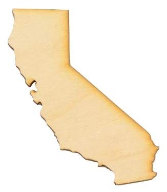 California State Wood Cutout (Small 3.3" x 5.5" (Package of 10), 1/4" Baltic Birch) - WoodArtSupply