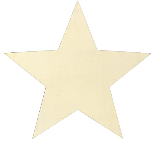 MAHIONG 6 Pack 12 Inch Wooden Star Shapes, Large Patriotic Wood Star Cutouts Bulk, Unfinished Blank Wood Pieces Wooden Start for Craft, DIY, Party MAHIONG