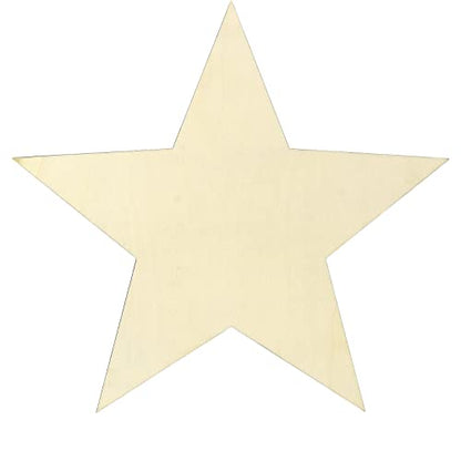 MAHIONG 6 Pack 12 Inch Wooden Star Shapes, Large Patriotic Wood Star Cutouts Bulk, Unfinished Blank Wood Pieces Wooden Start for Craft, DIY, Party