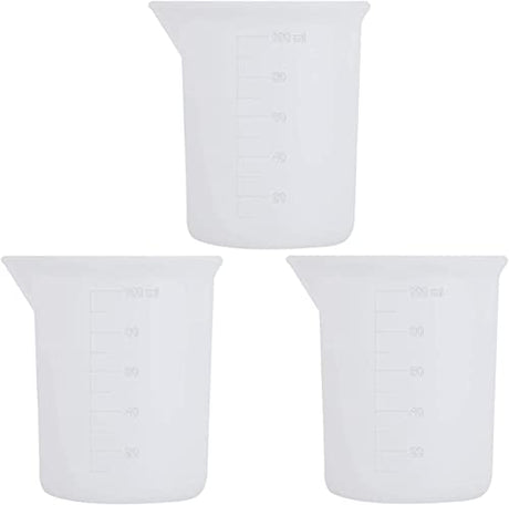 3 Silicone Measuring Cups for Resin 100ml,Nonstick Silicone Mixing Cups/DIY Glue Tools Epoxy Resin Cups Reusable Precise Scale Resin Mixing Cups for MLOLM