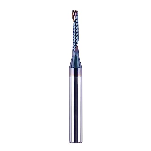 SpeTool Carbide O Flute Spiral Router Bit 1/8 Inch Cutting Diameter 1/4 Inch Shank with Coating Acrylic Non-Ferrous Metal CNC Milling Cutter SpeTool