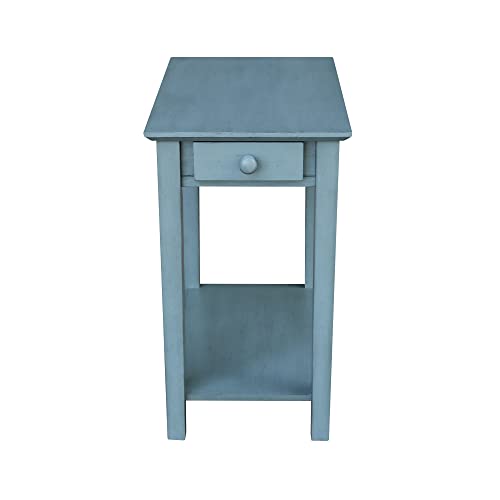 IC International Concepts International Concepts Narrow End Table, Ocean Blue - Antique Rubbed IC International Concepts