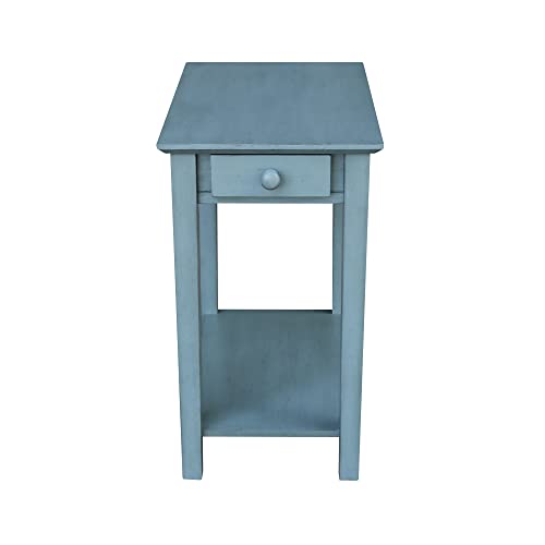 IC International Concepts International Concepts Narrow End Table, Ocean Blue - Antique Rubbed - WoodArtSupply